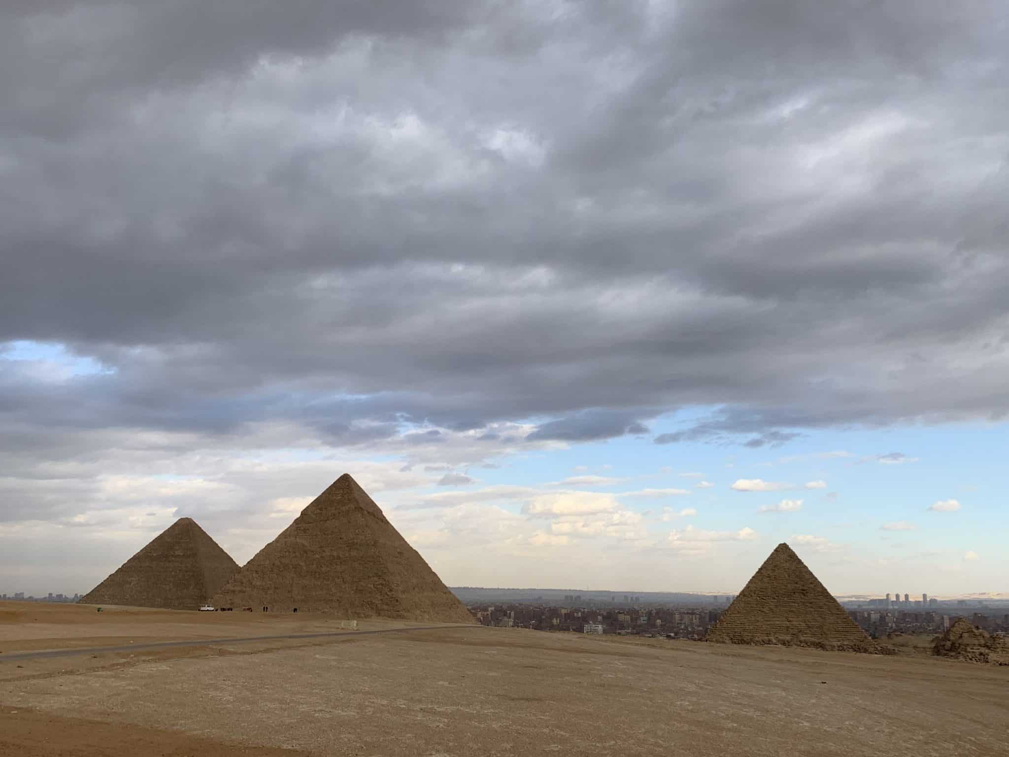 Pyramids of Giza seen from the panaromic view-point