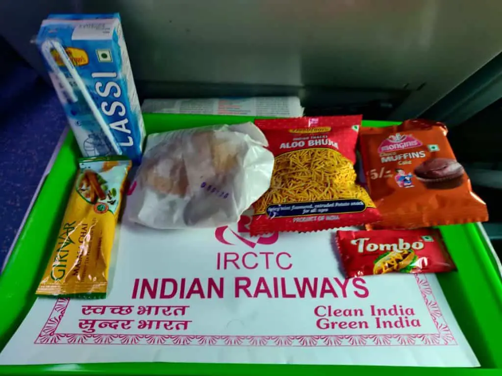 One of our meals in Tejas Express enroute Goa