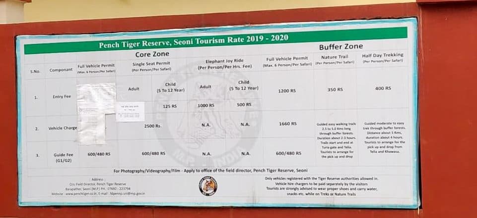 safari timings in pench