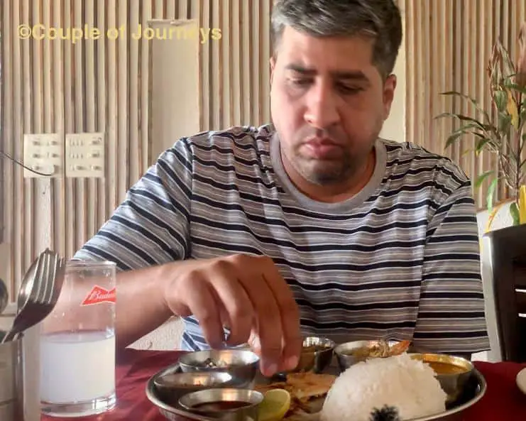 Eating a Fish Thali at Vinayak's Assagao Goa