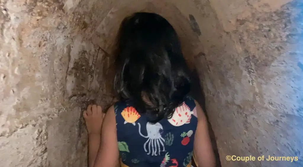 4 year old at Cu Chi Tunnel