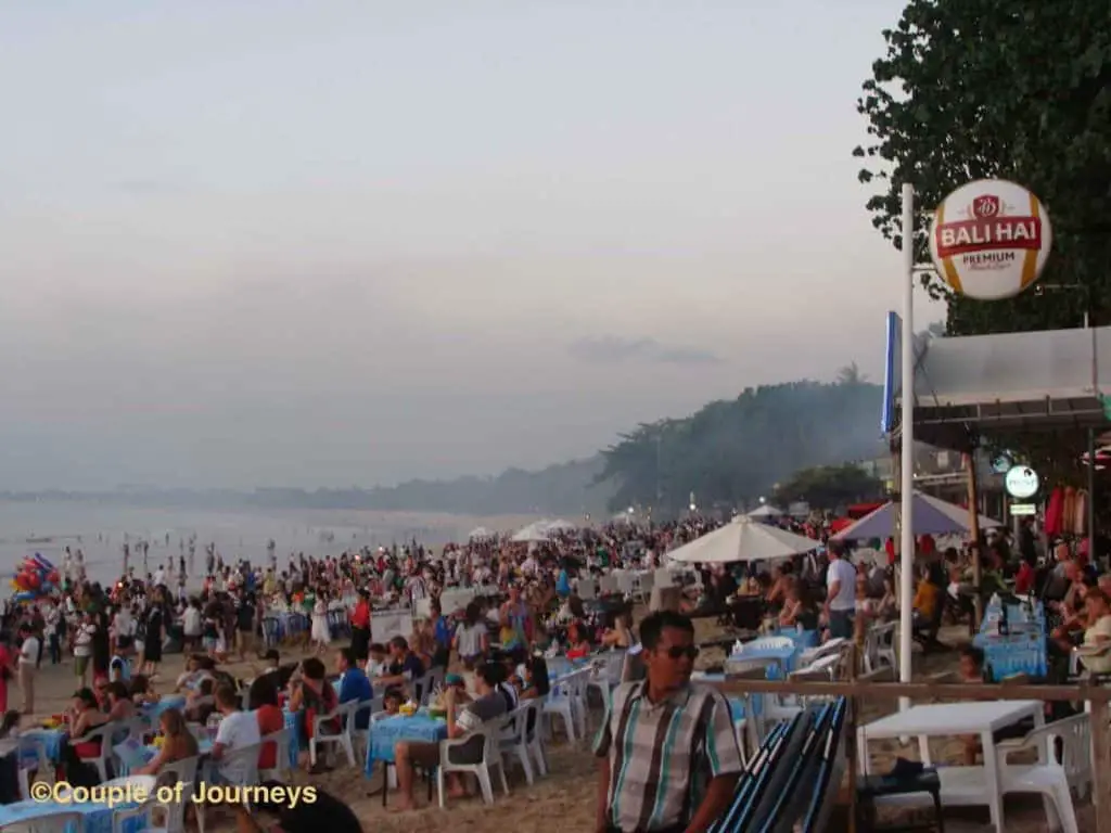 Crowded beach in Bali - reasons not to go to Bali