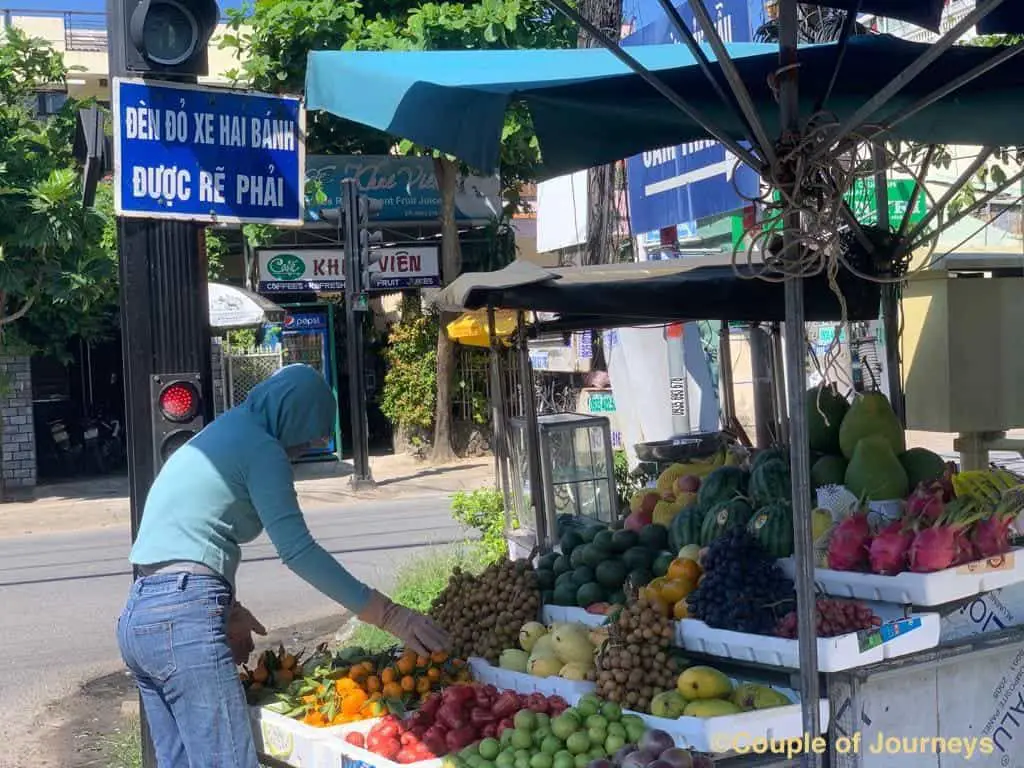 Local fruit shop in Vietnam