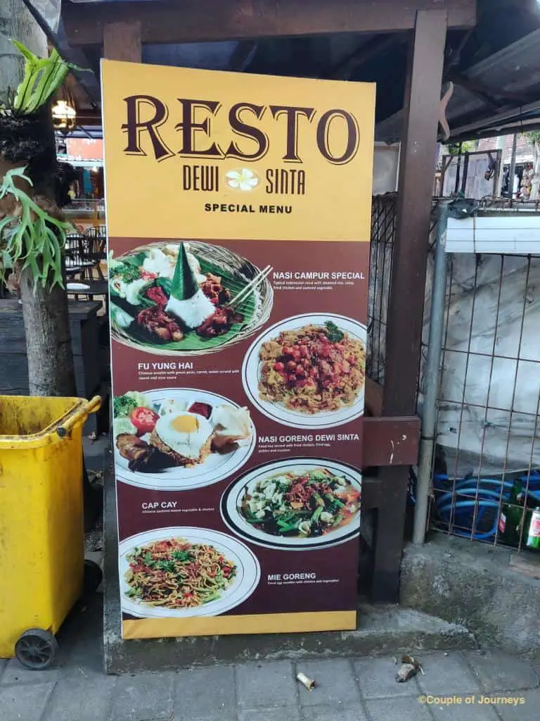 Dewi Sinta Restaurant outside Tanah Lot