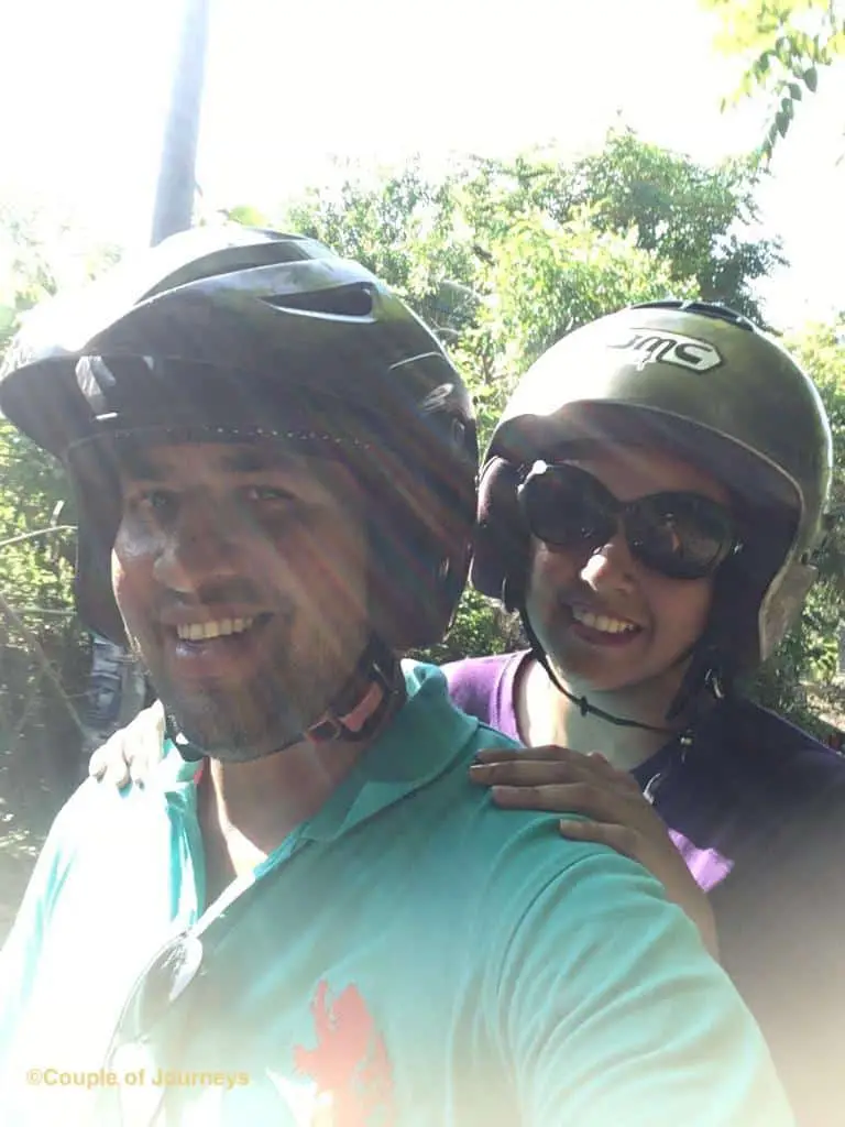 Riding on a scooter in Bali