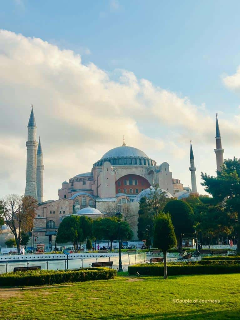 Hagia Sophia Mosque in Sultanahmet - one of the many tourist attractions in Sultanahmet