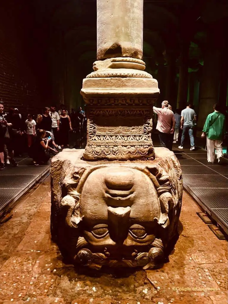 Medusa head at Basilica Cistern in Istanbul