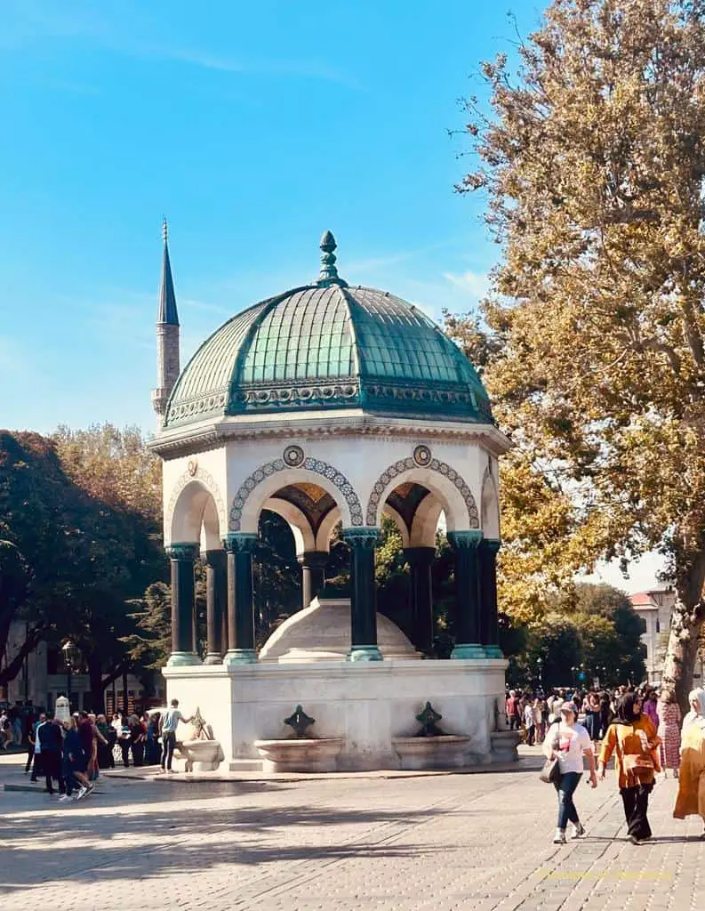 German fountain outside Sultanahmet tram station