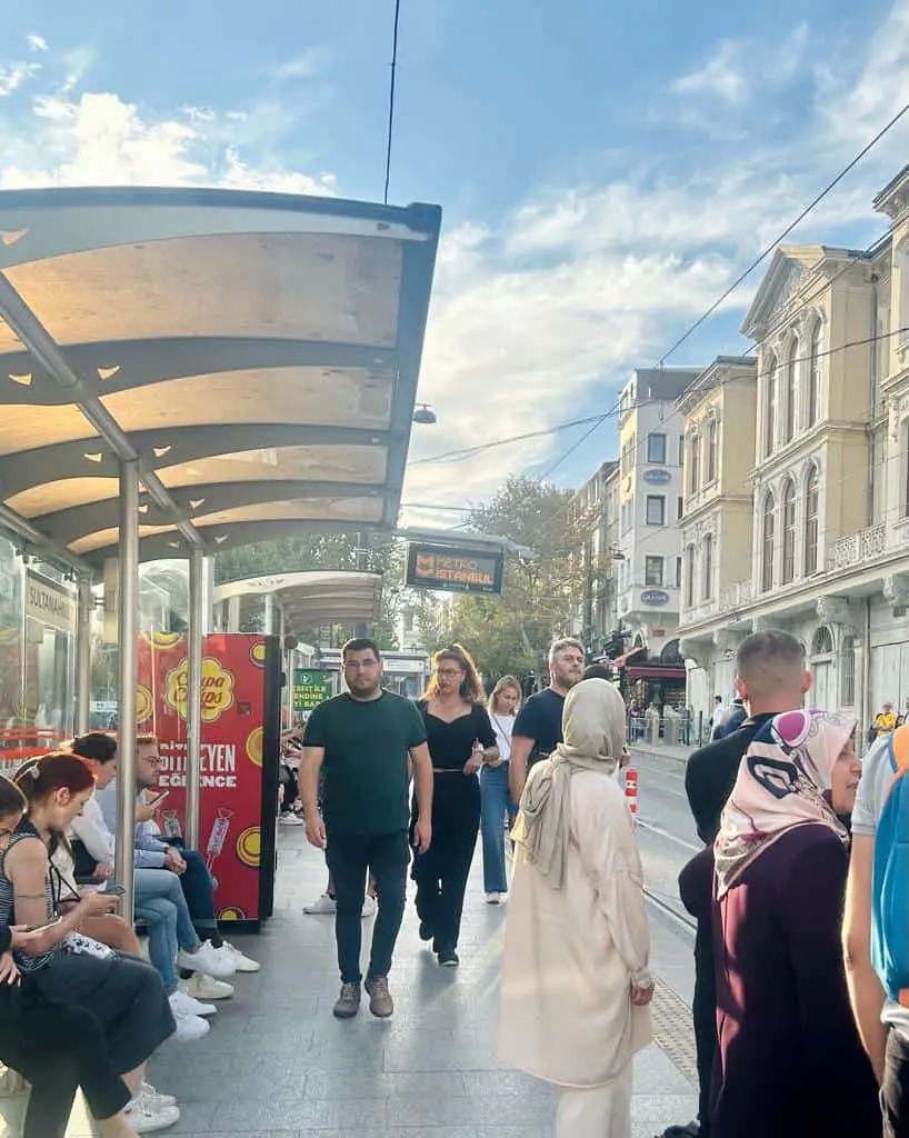 Sultanahmet tram station during the day