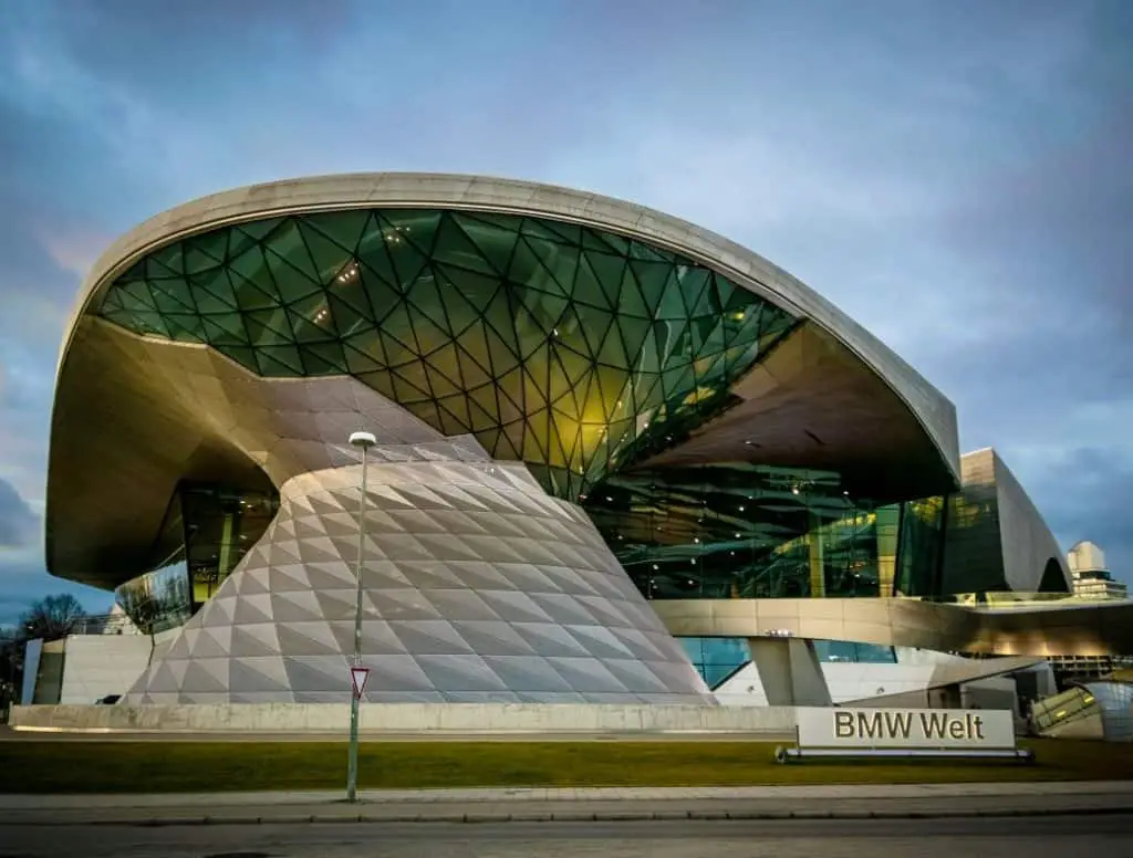  Modern architectural design of BMW Welt in Munich, showcasing its futuristic glass and steel structure. A key stop for car enthusiasts in a Munich Itinerary 3 Days.